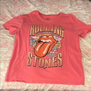 Pink Rolling Stones Tee